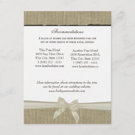 Burlap素朴およびBow Direction Infoカード エンクロージャーカード