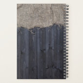 Burlap素朴とWood引用文と名前 プランナー手帳 (裏面)