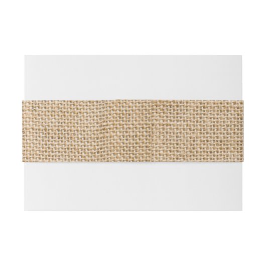 Burlap素朴の結婚写真のフェイクテクスチャ 招待状ベリーバンド (裏面例)