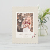 Burlap素朴クリスマスホリデーフォトカード シーズンカード (スタンド正面)