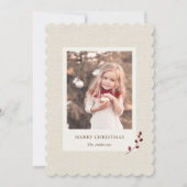 Burlap素朴クリスマスホリデーフォトカード シーズンカード (正面)