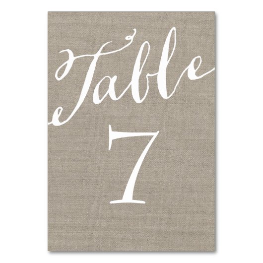 Burlap素朴シック書道テーブル番号 テーブルナンバー (正面)