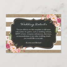 Burlap素朴ストライプフローラ結婚詳細情報