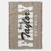 Burlap素朴ファミリー名確立 スローブランケット (正面縦)