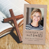 Burlap素朴フォト葬儀祈りの言葉カード