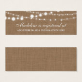 Burlap素朴ブライダルシャワーレジストリ挿入カード (正面&裏面)