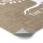 Burlap素朴ヴィンテージツリーのファミリ名の確立 ポスター (角)