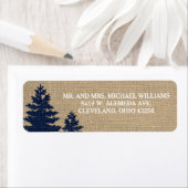 Burlap素朴松の木の冬の結婚式のラベル ラベル (インサイチュ)