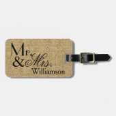 Burlap素朴 Mr.Mrs.トラベル荷物タグ ラゲッジタグ (正面横)