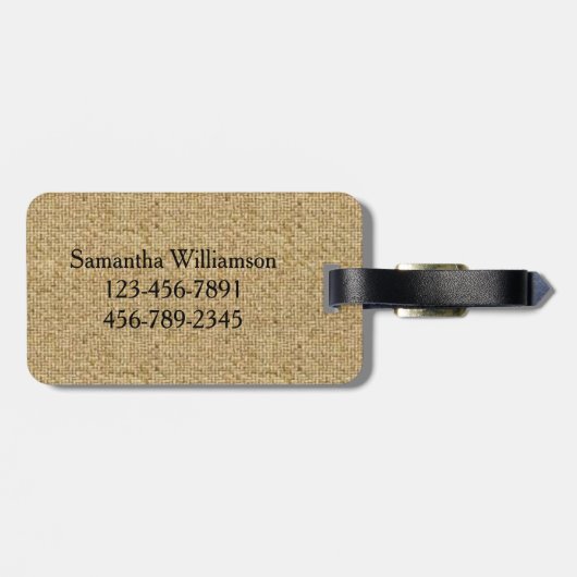 Burlap素朴 Mrsトラベル荷物タグ新しく結婚 ラゲッジタグ (裏面横)