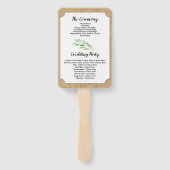 Burlap葉リース秋の結婚式プログラムファン ハンドファン (裏面)