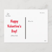 Burlap赤いハートバレンタインのメーラーポストカード シーズンポストカード (裏面)