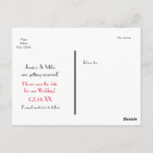 Burlap赤いハートバ結婚レンタ救ンはがき ポストカード (裏面)