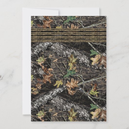 Burlap +狩り迷彩柄ブライダルシャワー招待状 招待状 (裏面)