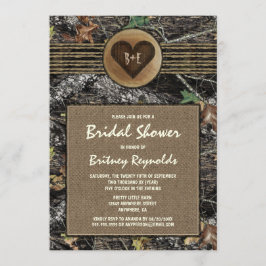 Burlap +狩り迷彩柄ブライダルシャワー招待状 招待状