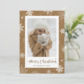 Burlap 素朴 One Photo Crismas Card シーズンカード (スタンド正面)