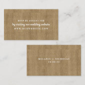Burlap 素朴 rsvp Webサイトカード エンクロージャーカード (正面/裏面)