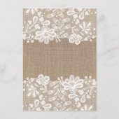Burlap and Lace結婚の情報 エンクロージャーカード (裏面)