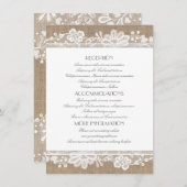 Burlap and Lace結婚の情報 エンクロージャーカード (正面/裏面)