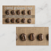 Burlap Bean Coffee Shop Rewards Loyalty Punch Card 名刺 (正面/裏面)