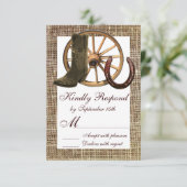 Burlap Cowboy Boots WagonWheel Horseshoe RSVP (スタンド正面)