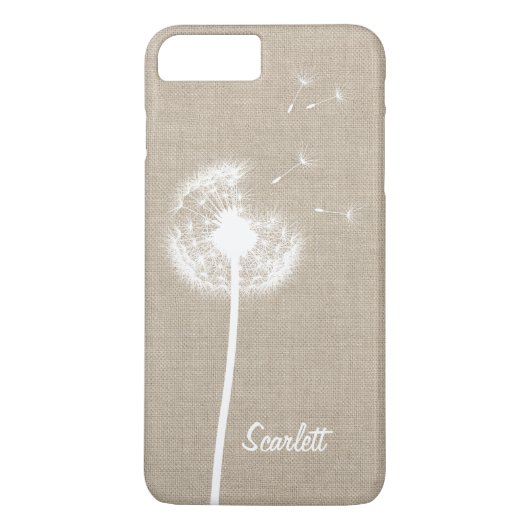 Burlap Dandelion iPhone モノグラムの 7プラスケース Case-Mate iPhoneケース (裏面)
