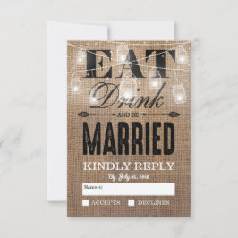 Burlap Drink素朴とRSVP食べにも参加結婚した可能 出欠カード