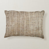 Burlap Hessianバックグラウンドテクスチャ アクセントクッション (裏面)