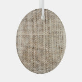 Burlap Hessianバックグラウンドテクスチャ ガラスオーナメント (正面右)