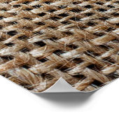 Burlap Hessianバックグラウンドテクスチャ ポスター (角)