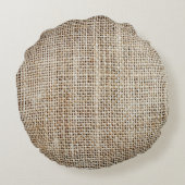 Burlap Hessianバックグラウンドテクスチャ ラウンドクッション (裏面)