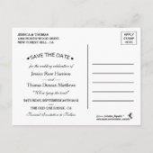 Burlap & Laceのコレクシ結婚ョンは日付を保存 案内ポストカード (裏面)