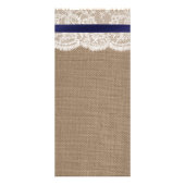 Burlap & Laceのメニューのネイビー結婚リボン ラックカード (裏面)