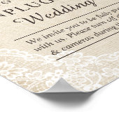 Burlap Laceフローラのプラグ結婚プ解除のウェルカムサイン ポスター (角)