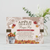 Burlap & Lace秋Apple Birthday Party招待 招待状 (スタンド正面)