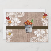 Burlap & Lace秋Apple Birthday Party招待 招待状 (裏面)