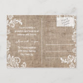 Burlap & Lace – 卒業発表ポストカード インビテーションポストカード (裏面)