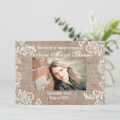 Burlap & Lace – 卒業発表 招待状 (スタンド正面)