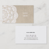 Burlap & Lace Doilyファッション名刺 名刺 (正面/裏面)