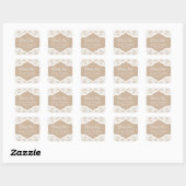 Burlap Lace Doily Thank You Name Stickers スクエアシール (シート)