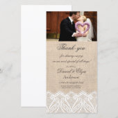Burlap & Lace's Thank 結婚 You Photo Card サンキューカード (正面/裏面)