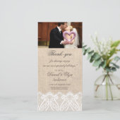 Burlap & Lace's Thank 結婚 You Photo Card サンキューカード (スタンド正面)
