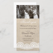 Burlap & Lace's Thank 結婚 You Photo Card サンキューカード (正面/裏面)