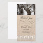 Burlap & Lace's Thank 結婚 You Photo Card サンキューカード (正面/裏面)