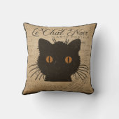 Burlap Le Chat Noirのフランス語黒猫 クッション (裏面)
