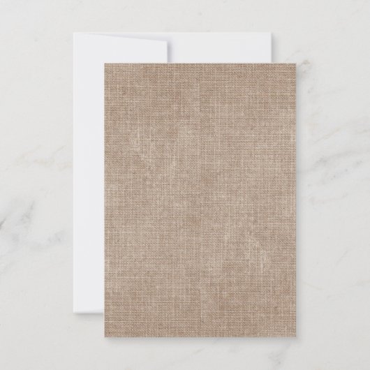 Burlap、Linen、Laceの結婚セレモニー感謝してい。 サンキューカード (裏面)