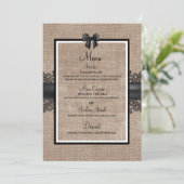 Burlap、Linen、Lace、の結婚カスタムメニュー メニュー (スタンド正面)