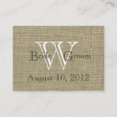 Burlap Lookシーティングカード プレイスカード (裏面)