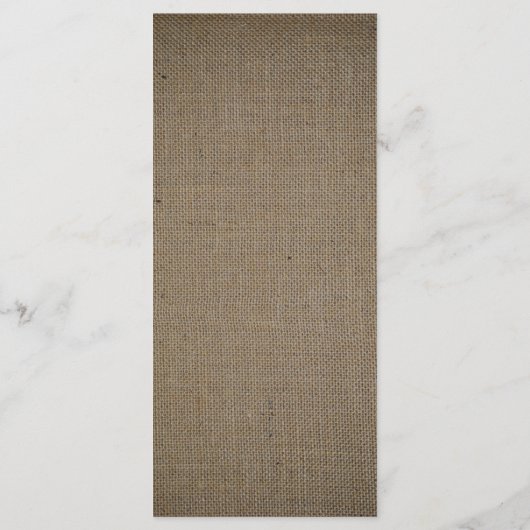 Burlap Mason Jar素朴のメ結婚ニュー メニュー (裏面)