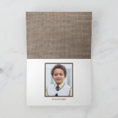 Burlap Mason Jar、最初の聖餐式 カード (内部)